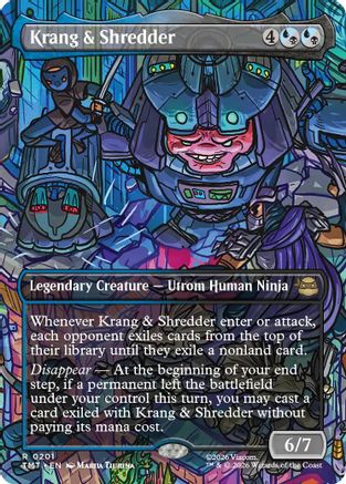 Krang & Shredder (Borderless) (TMT-201) - Teenage Mutant Ninja Turtles Foil - Card Brawlers