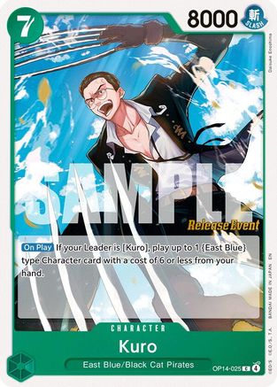 Kuro (OP14-025) - The Azure Sea's Seven Release Event Cards - Card Brawlers