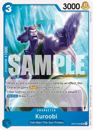 Kuroobi (OP14-045) - The Azure Sea's Seven Release Event Cards - Card Brawlers