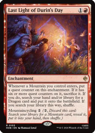 Last Light of Durin's Day (HOB-103) - The Hobbit - Card Brawlers