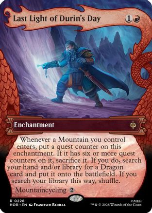 Last Light of Durin's Day (Showcase) (HOB-228) - The Hobbit Foil - Card Brawlers