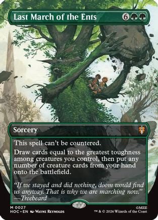 Last March of the Ents (Borderless) (HOC-027) - The Hobbit: Eternal-Legal Foil - Card Brawlers