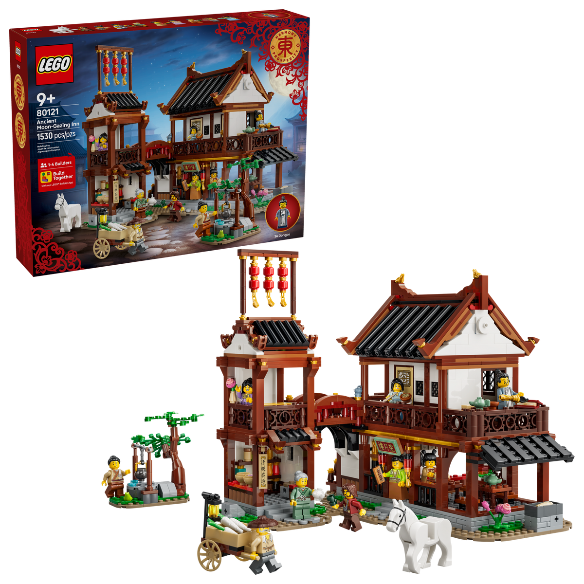LEGO - Chinese Festivals Ancient Moon-Gazing Inn - Building Kit - 80121 - Card Brawlers