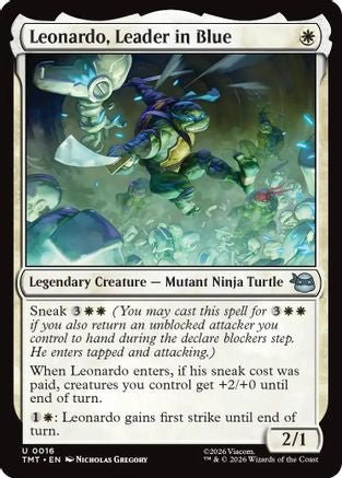 Leonardo, Leader in Blue (TMT-016) - Teenage Mutant Ninja Turtles Foil - Card Brawlers