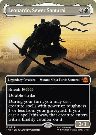 Leonardo, Sewer Samurai (Borderless) (TMT-215) - Teenage Mutant Ninja Turtles - Card Brawlers