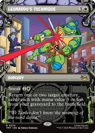 Leonardo's Technique (Showcase) (TMT-224) - Teenage Mutant Ninja Turtles - Card Brawlers