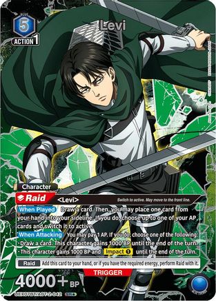 Levi (042) (Box Topper Silver Foil) (UEX07BT/AOT-2-042) - UEX07BT Attack on Titan Vol 2 Foil - Card Brawlers