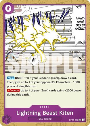 Lightning Beast Kiten (OP15-076) - Adventure on Kami's Island - Card Brawlers