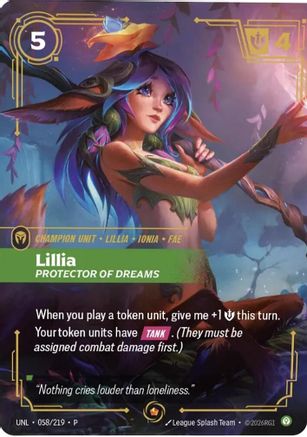 Lillia - Protector of Dreams (058/219) - Riftbound Organized Play Promotional Cards Foil - Card Brawlers