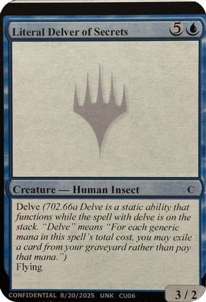 Literal Delver of Secrets (UNK-) - Un-Known Event Playtest Cards - Card Brawlers