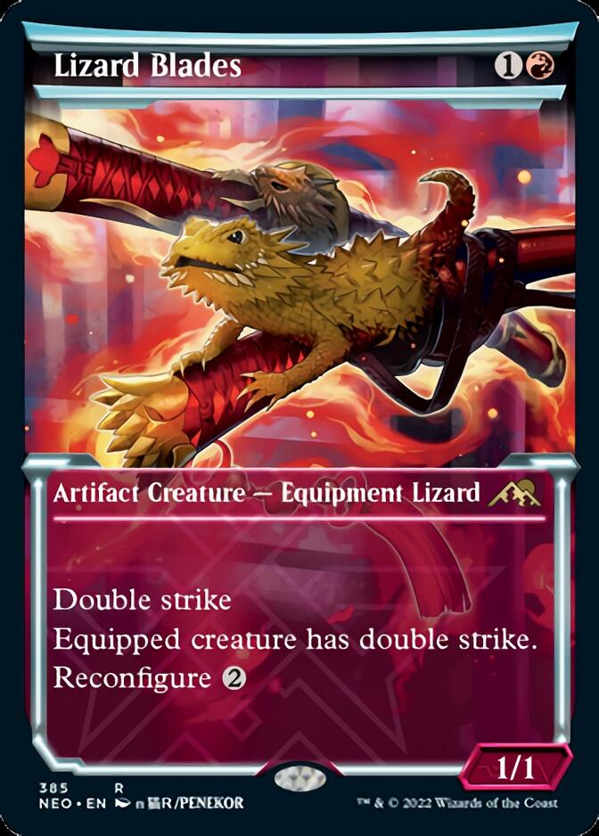 Lizard Blades (Showcase Soft Glow) [Kamigawa: Neon Dynasty] - Card Brawlers