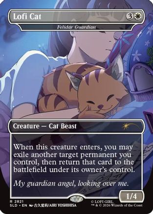 Lofi Cat - Felidar Guardian (SLD-2821) - Secret Lair Drop Series Foil - Card Brawlers