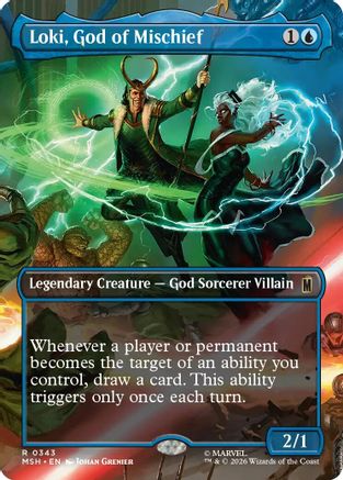 Loki, God of Mischief (Borderless) (MSH-343) - Marvel Super Heroes Foil - Card Brawlers