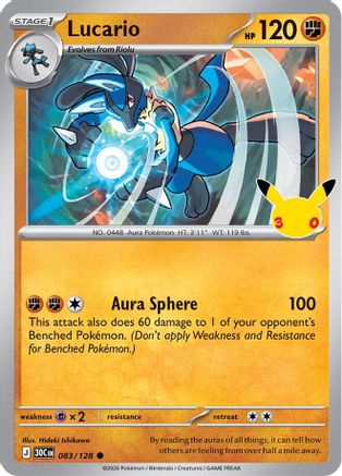 Lucario (083/null) - Holofoil [ME 30th Celebration] - Card Brawlers