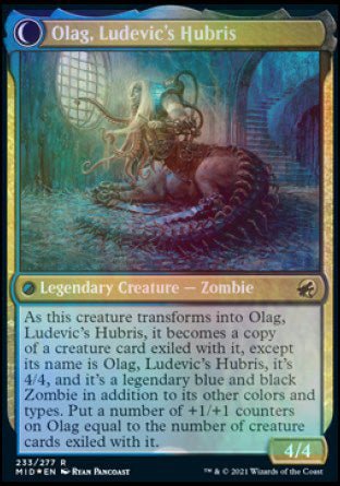 Ludevic, Necrogenius // Olag, Ludevic's Hubris [Innistrad: Midnight Hunt Prerelease Promos] - Card Brawlers
