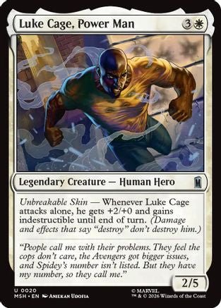 Luke Cage, Power Man (MSH-020) - Marvel Super Heroes - Card Brawlers