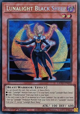 Lunalight Black Sheep (Secret Rare) (LAVD-ENL02) - Legendary Arc-V Decks 1st Edition - Card Brawlers