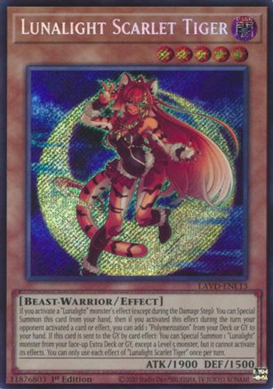 Lunalight Scarlet Tiger (Secret Rare) (LAVD-ENL13) - Legendary Arc-V Decks 1st Edition - Card Brawlers