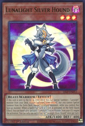 Lunalight Silver Hound (Emblazoned) (26LP-EN012) - Limited Pack World Championship 2026 1st Edition - Card Brawlers