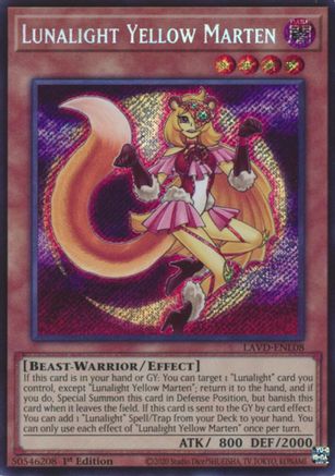 Lunalight Yellow Marten (Secret Rare) (LAVD-ENL08) - Legendary Arc-V Decks 1st Edition - Card Brawlers