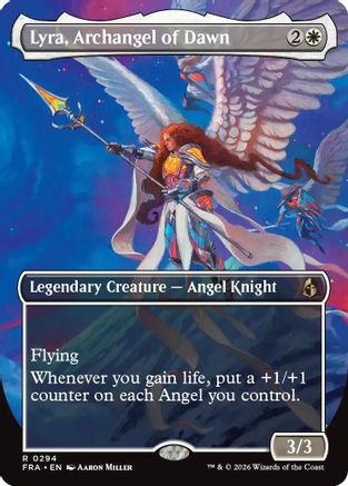 Lyra, Archangel of Dawn (Borderless) (FRA-294) - Reality Fracture Foil - Card Brawlers