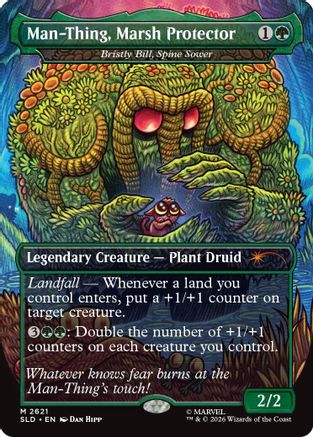 Man-Thing, Marsh Protector - Bristly Bill, Spine Sower (SLD-2621) - Secret Lair Drop Series - Card Brawlers