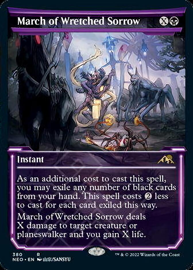 March of Wretched Sorrow (Showcase Soft Glow) [Kamigawa: Neon Dynasty] - Card Brawlers