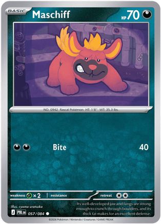 Maschiff (057/null) - Reverse Holofoil [ME05 Pitch Black] - Card Brawlers