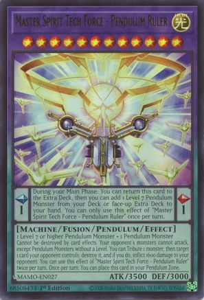Master Spirit Tech Force - Pendulum Ruler (MAMO-EN027) - Magnificent Monsters 1st Edition - Card Brawlers
