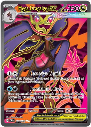 Mega Dragalge ex (104/086) - Holofoil [ME04 Chaos Rising] - Card Brawlers