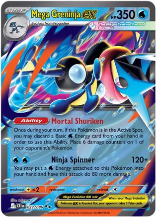 Mega Greninja ex (022/086) - Holofoil [ME04 Chaos Rising] - Card Brawlers