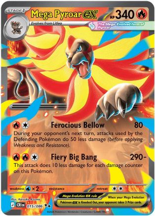 Mega Pyroar ex (015/086) - Holofoil [ME04 Chaos Rising] - Card Brawlers