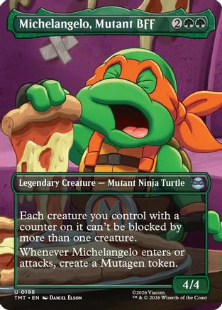 Michelangelo, Mutant BFF (Borderless) (TMT-198) - Teenage Mutant Ninja Turtles - Card Brawlers
