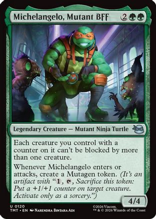 Michelangelo, Mutant BFF (TMT-120) - Teenage Mutant Ninja Turtles Foil - Card Brawlers