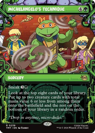 Michelangelo's Technique (Showcase) (TMT-239) - Teenage Mutant Ninja Turtles - Card Brawlers