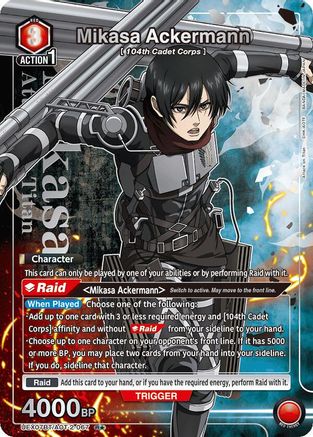Mikasa Ackermann (067) (R*) (UEX07BT/AOT-2-067) - UEX07BT Attack on Titan Vol 2 Foil - Card Brawlers