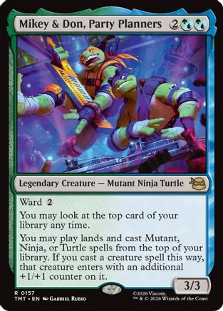 Mikey & Don, Party Planners (TMT-157) - Teenage Mutant Ninja Turtles Foil - Card Brawlers