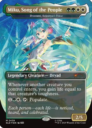 Miku, Song of the People - Trostani, Selesnya's Voice (SLD-2429) - Secret Lair Drop Series Foil - Card Brawlers