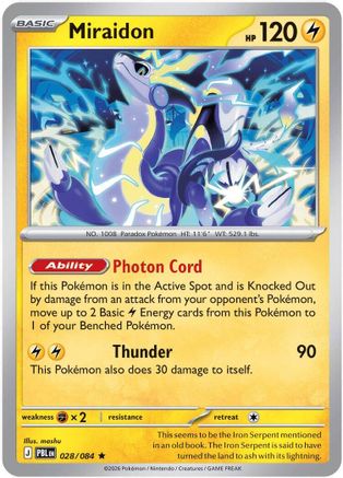 Miraidon (028/null) - Reverse Holofoil [ME05 Pitch Black] - Card Brawlers