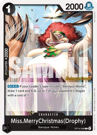 Miss.MerryChristmas(Drophy) (OP14-088) - The Azure Sea's Seven Release Event Cards - Card Brawlers