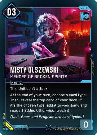 Misty Olszewski - Mender of Broken Spirits (119) - Welcome to Night City Retail Foil - Card Brawlers