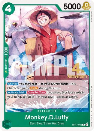 Monkey.D.Luffy (030) (OP17-030) - The World's Strongest Warriors Release Event Cards - Card Brawlers