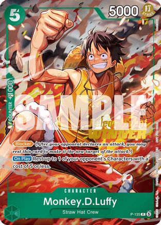 Monkey.D.Luffy (OP16 Release Event Winner) (P-135) - One Piece Promotion Cards Foil - Card Brawlers