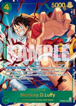 Monkey.D.Luffy (Red Bull Double Don!!) (Winner) (PRB02-005) - One Piece Promotion Cards Foil - Card Brawlers