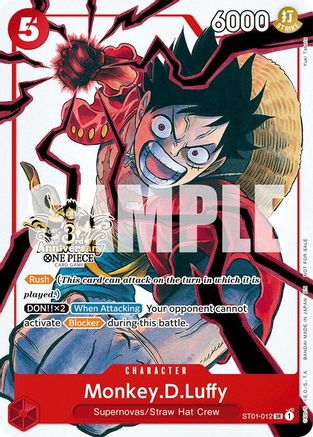 Monkey.D.Luffy - ST01-012 (3rd Anniversary Tournament 3 Brothers Pack) (ST01-012) - Carrying On His Will: 3rd Anniversary Tournament Cards - Card Brawlers