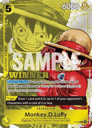 Monkey.D.Luffy (Winner Pack 2026 Vol. 2) (P-106) - One Piece Promotion Cards Foil - Card Brawlers