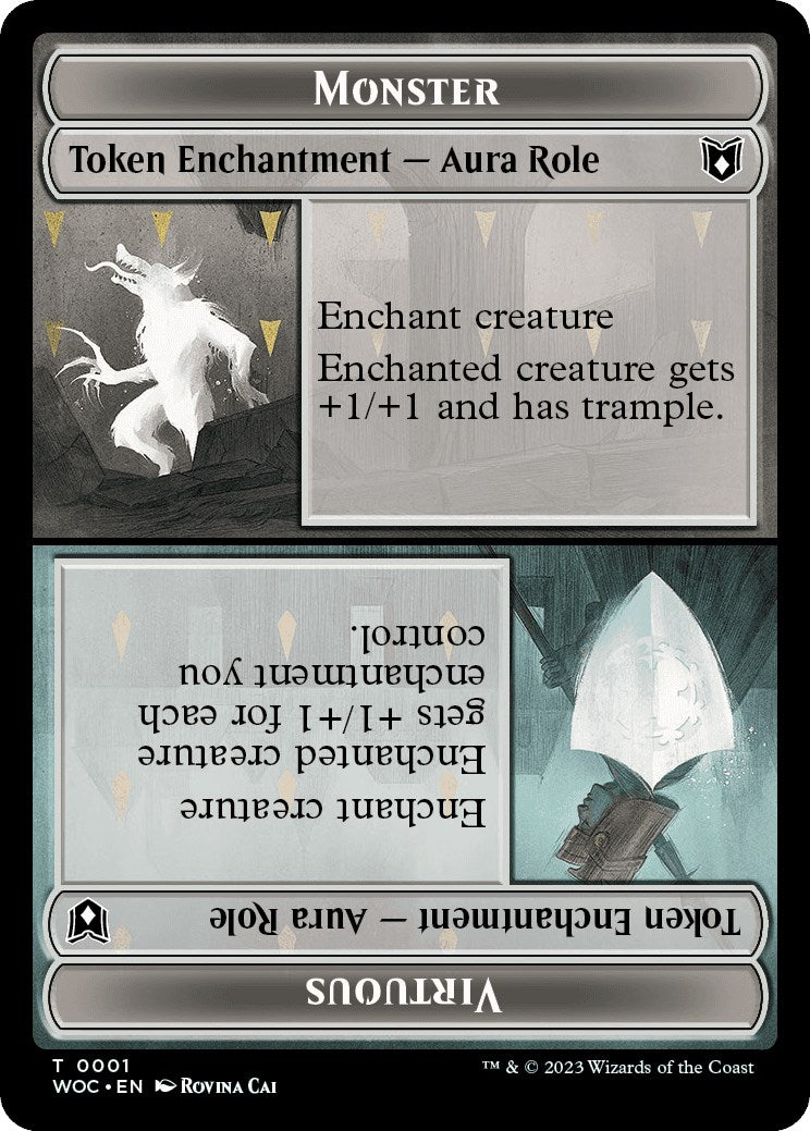 Monster Role / Virtuous Role // Royal Role / Virtuous Role Double - Sided Token [Wilds of Eldraine Commander Tokens] - Card Brawlers