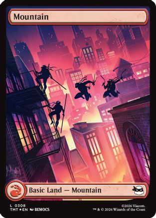 Mountain (0308) (Surge Foil) (TMT-308) - Teenage Mutant Ninja Turtles Foil - Card Brawlers