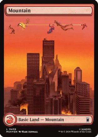 Mountain (0439) (Surge Foil) (MSH-439) - Marvel Super Heroes Foil - Card Brawlers