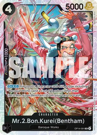 Mr.2.Bon.Kurei (Bentham) (OP14-091) - The Azure Sea's Seven Foil - Card Brawlers